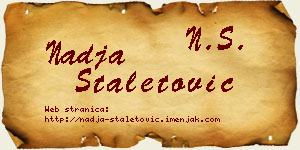 Nadja Staletović vizit kartica